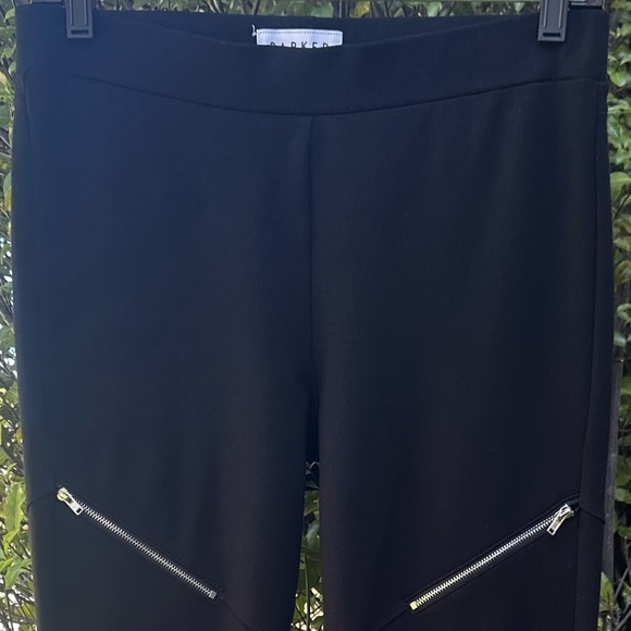 Parker Smith Black Pull On Slim Fit Pants Silver Zippers On Legs Size Small EUC! - Picture 4 of 8